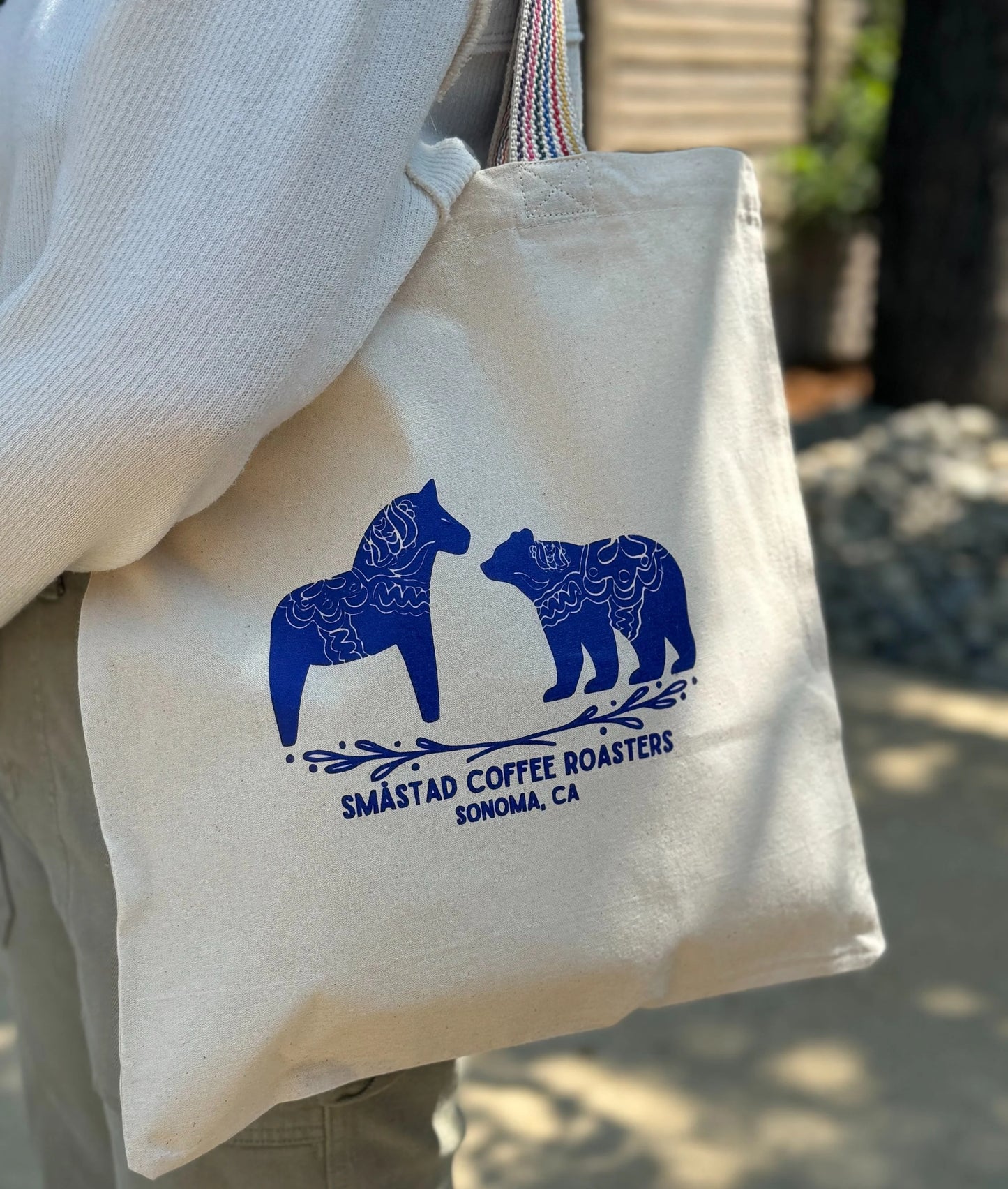 Småstad Rainbow Canvas Tote